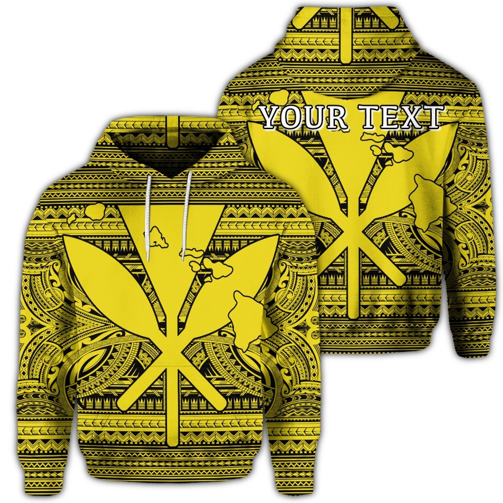 Custom Hawaiian Kanaka Polynesian Hoodie Tribal Reggae Color Yellow Unisex Art - Polynesian Pride