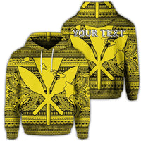 Custom Hawaiian Kanaka Polynesian Hoodie Tribal Reggae Color Yellow Unisex Art - Polynesian Pride