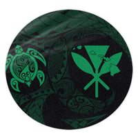 Hawaiian Kanaka Turtle Polynesian Round Carpet Green AH Round Carpet Luxurious Plush - Polynesian Pride
