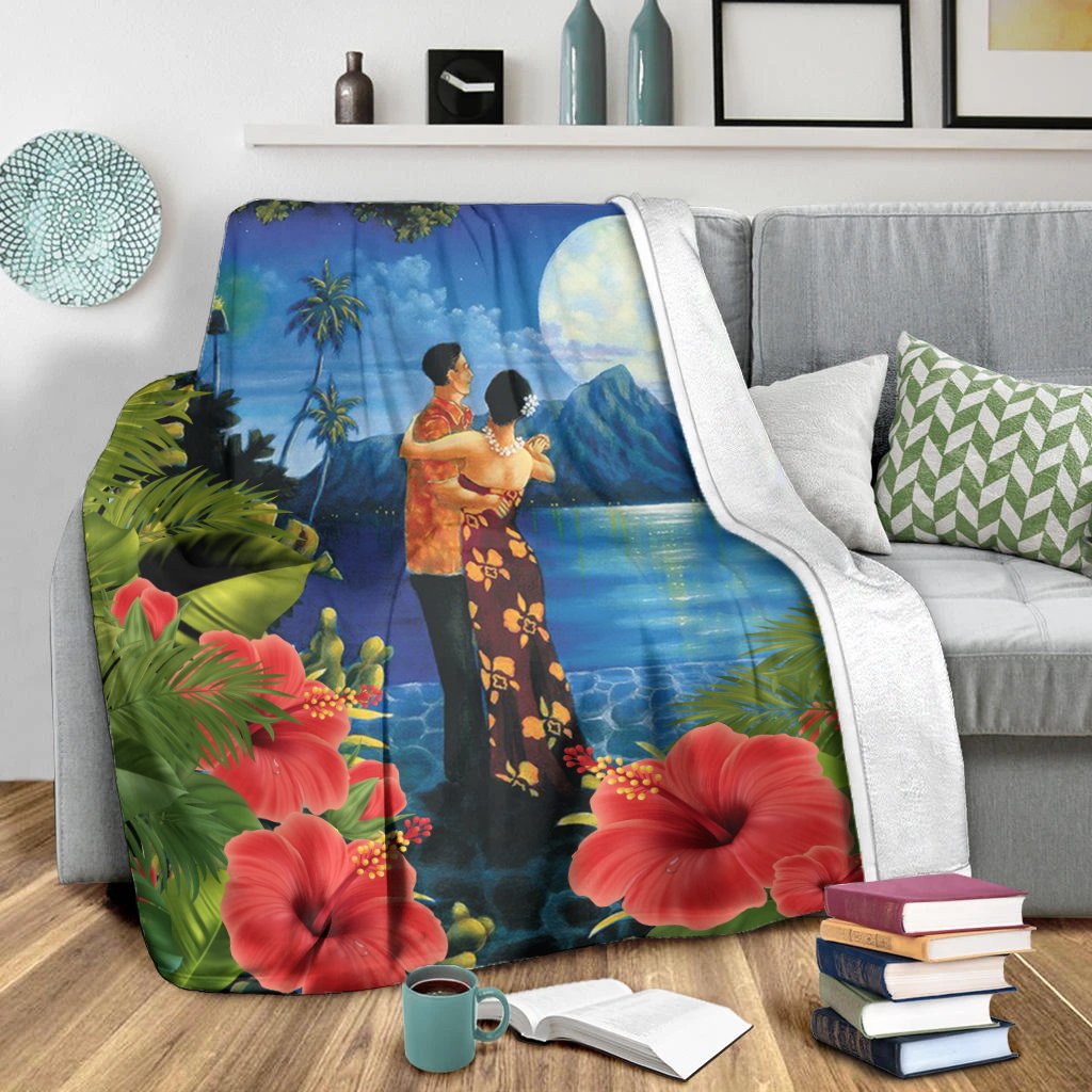 Hawaiian Lover - Couple Dancing Premium Blanket - AH - Polynesian Pride