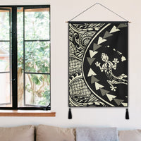 Hawaiian Map Gecko Tattoo Kakau Polynesian Hanging Poster Beige AH - Polynesian Pride