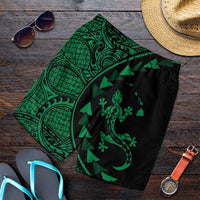 Hawaiian Map Gecko Tattoo Kakau Polynesian Men's Shorts Green AH Art - Polynesian Pride