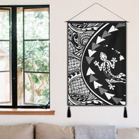 Hawaiian Map Gecko Tattoo Kakau Polynesian Hanging Poster White AH - Polynesian Pride