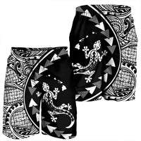 Hawaiian Map Gecko Tattoo Kakau Polynesian Men's Shorts White AH - Polynesian Pride