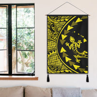 Hawaiian Map Gecko Tattoo Kakau Polynesian Hanging Poster Yellow AH - Polynesian Pride