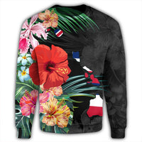 Hawaiian Map Hawaii Flag Hibiscus Polynesian Sweatshirt AH - Polynesian Pride