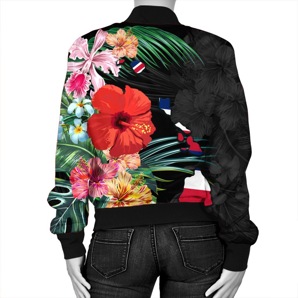 Hawaiian Map Hawaii Flag Hibiscus Polynesian Bomber Jacket AH - Polynesian Pride