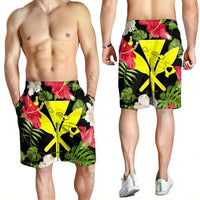 Hawaiian Map Heart Kanaka Hibiscus Polynesian Men's Shorts - AH - Polynesian Pride