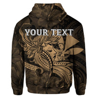 Custom Hawaiian Map Hula Girl Hibiscus Kanaka Polynesian Hoodie Gold - Polynesian Pride