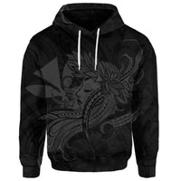 Custom Hawaiian Map Hula Girl Hibiscus Kanaka Polynesian Hoodie Gray - Polynesian Pride
