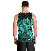 Hawaiian Map Hula Girl Hibiscus Kanaka Polynesian Tank Top - Turquoise - AH - Polynesian Pride