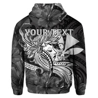 Custom Hawaiian Map Hula Girl Hibiscus Kanaka Polynesian Hoodie White - Polynesian Pride