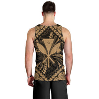 Hawaiian Map Kanaka Hibiscus Gold Polynesian Tank Top - AH - Polynesian Pride