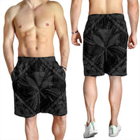 Hawaiian Map Kanaka Hibiscus Gray Polynesian Men's Shorts - AH - Polynesian Pride