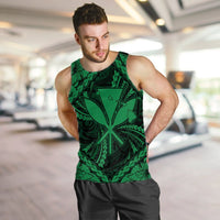 Hawaiian Map Kanaka Hibiscus Green Polynesian Tank Top - AH - Polynesian Pride