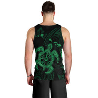 Hawaiian Map Kanaka Hibiscus Turtle Green Polynesian Tank Top - AH - Polynesian Pride