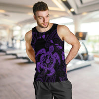 Hawaiian Map Kanaka Hibiscus Turtle Purple Polynesian Tank Top - AH - Polynesian Pride