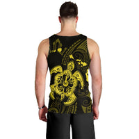 Hawaiian Map Kanaka Hibiscus Turtle Yellow Polynesian Tank Top - AH - Polynesian Pride