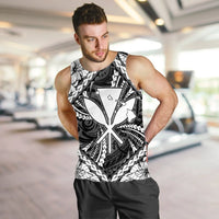 Hawaiian Map Kanaka Hibiscus White Polynesian Tank Top - AH - Polynesian Pride