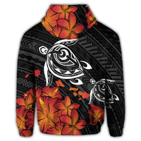 Hawaiian Map Kanaka Turtles Hibiscus Plumeria Hoodie - Polynesian Pride