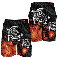Hawaiian Map Kanaka Turtles Hibiscus Plumeria Men's Shorts - AH - Polynesian Pride