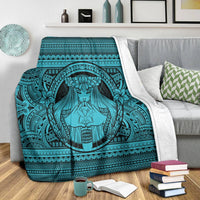 Hawaiian Map Madame Pele Kanaka Plumeria Polynesian Premium Blankets Blue AH - Polynesian Pride