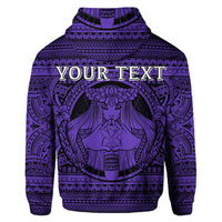 Custom Hawaiian Map Madame Pele Kanaka Plumeria Polynesian Hoodie Purple - Polynesian Pride