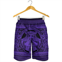 Hawaiian Map Madame Pele Mauna Kea Plumeria Polynesian Men's Shorts Purple AH - Polynesian Pride