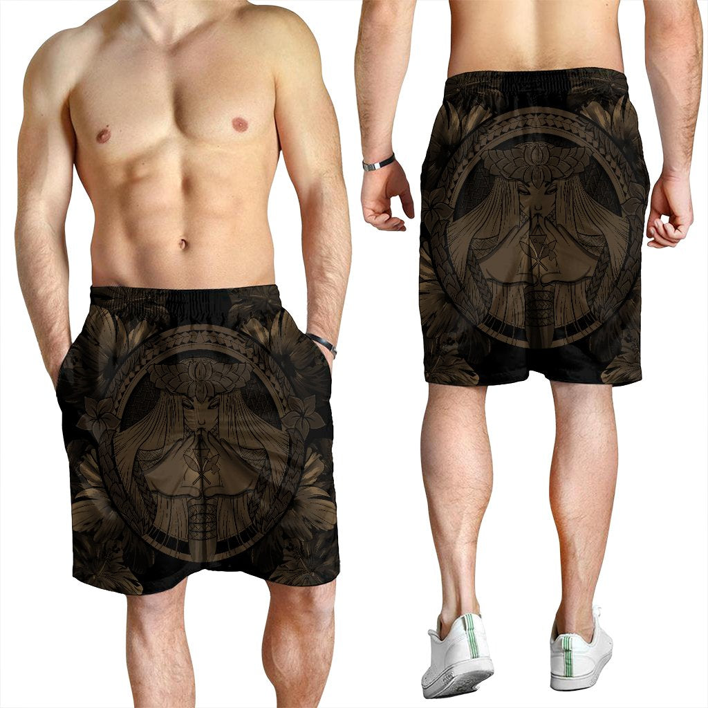 Hawaiian Map Madame Pele Polynesian Men's Shorts Gold AH - Polynesian Pride