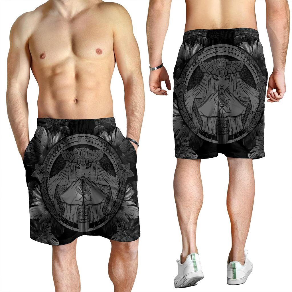 Hawaiian Map Madame Pele Polynesian Men's Shorts Gray AH - Polynesian Pride