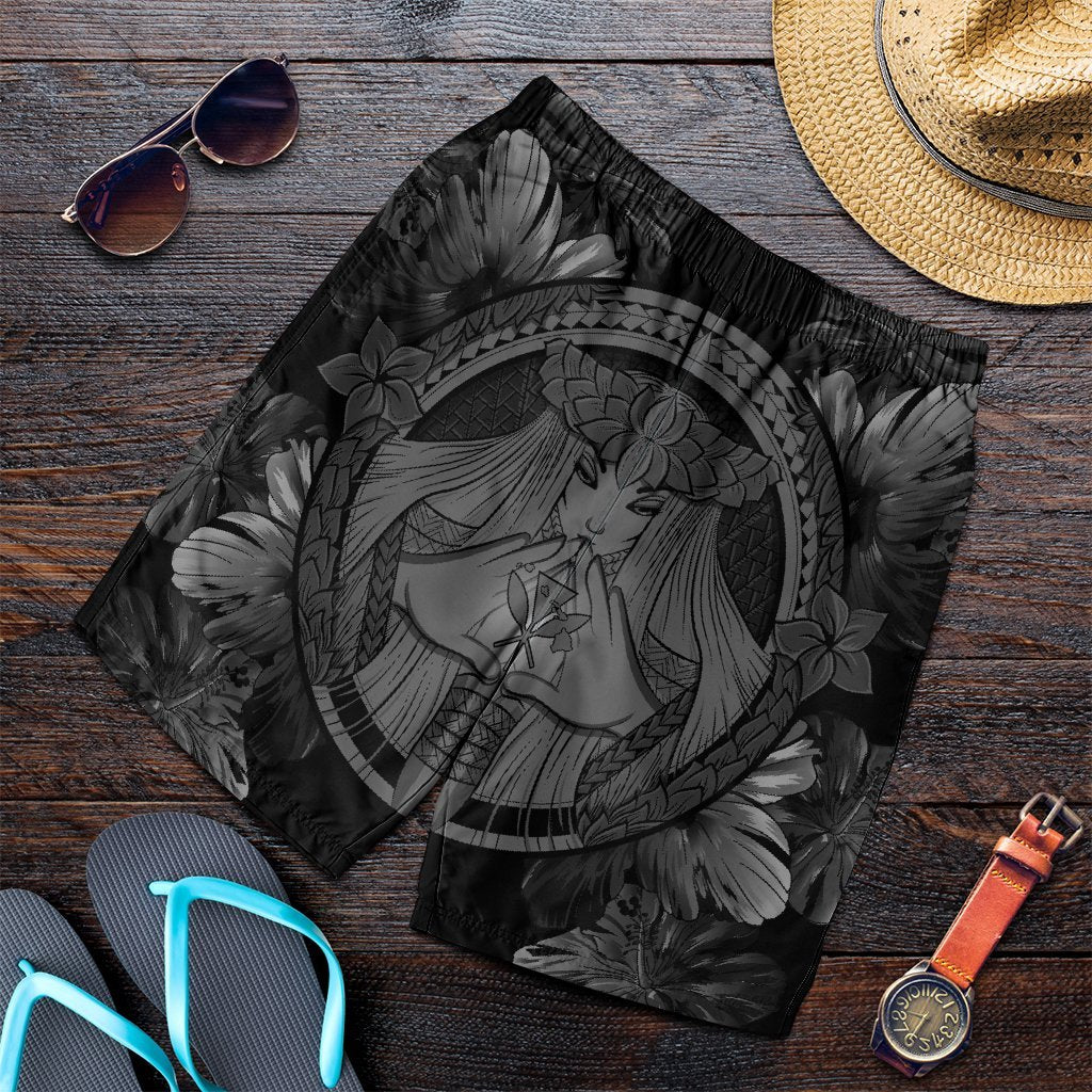 Hawaiian Map Madame Pele Polynesian Men's Shorts Gray AH Art - Polynesian Pride