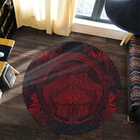 Hawaiian Map Madame Pele Polynesian Round Carpet Red AH - Polynesian Pride