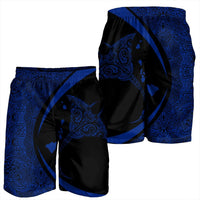 Hawaiian Map Manta Ray Blue Polynesian Men's Shorts - AH - Polynesian Pride