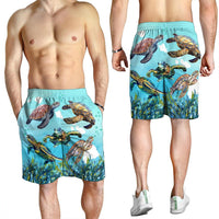 Hawaiian Map Sea Turtles Ocean Polynesian Men's Shorts - AH - Polynesian Pride