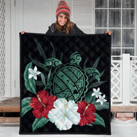 Hawaiian Map Turtle Hibiscus Polynesian Premium Quilts - AH - Polynesian Pride