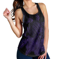 Hawaiian Map Turtle Hibiscus Polynesian Racerback Tank - Purple - AH - Polynesian Pride