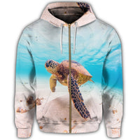 Hawaiian Ocean Picture Zip Hoodie - Polynesian Pride