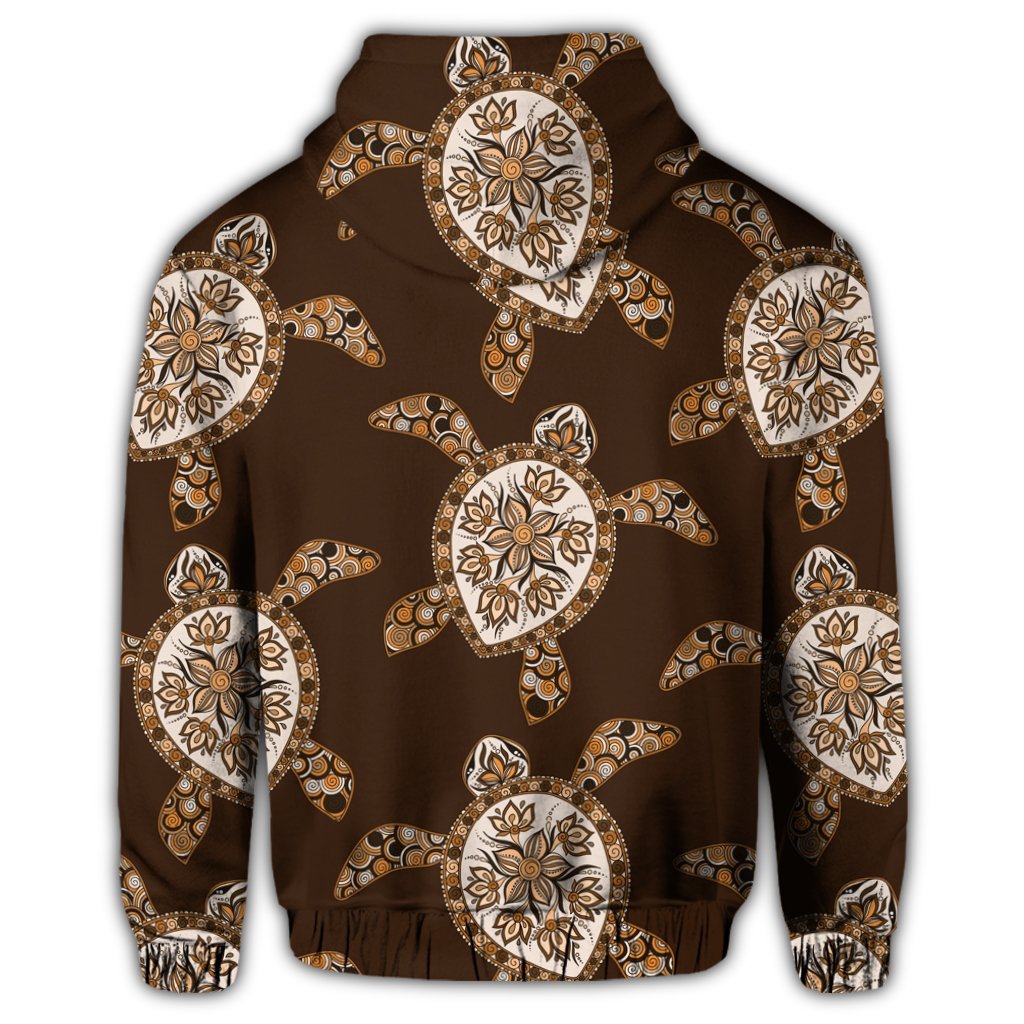 Hawaiian Old School Turtle Zip Hoodie - Polynesian Pride
