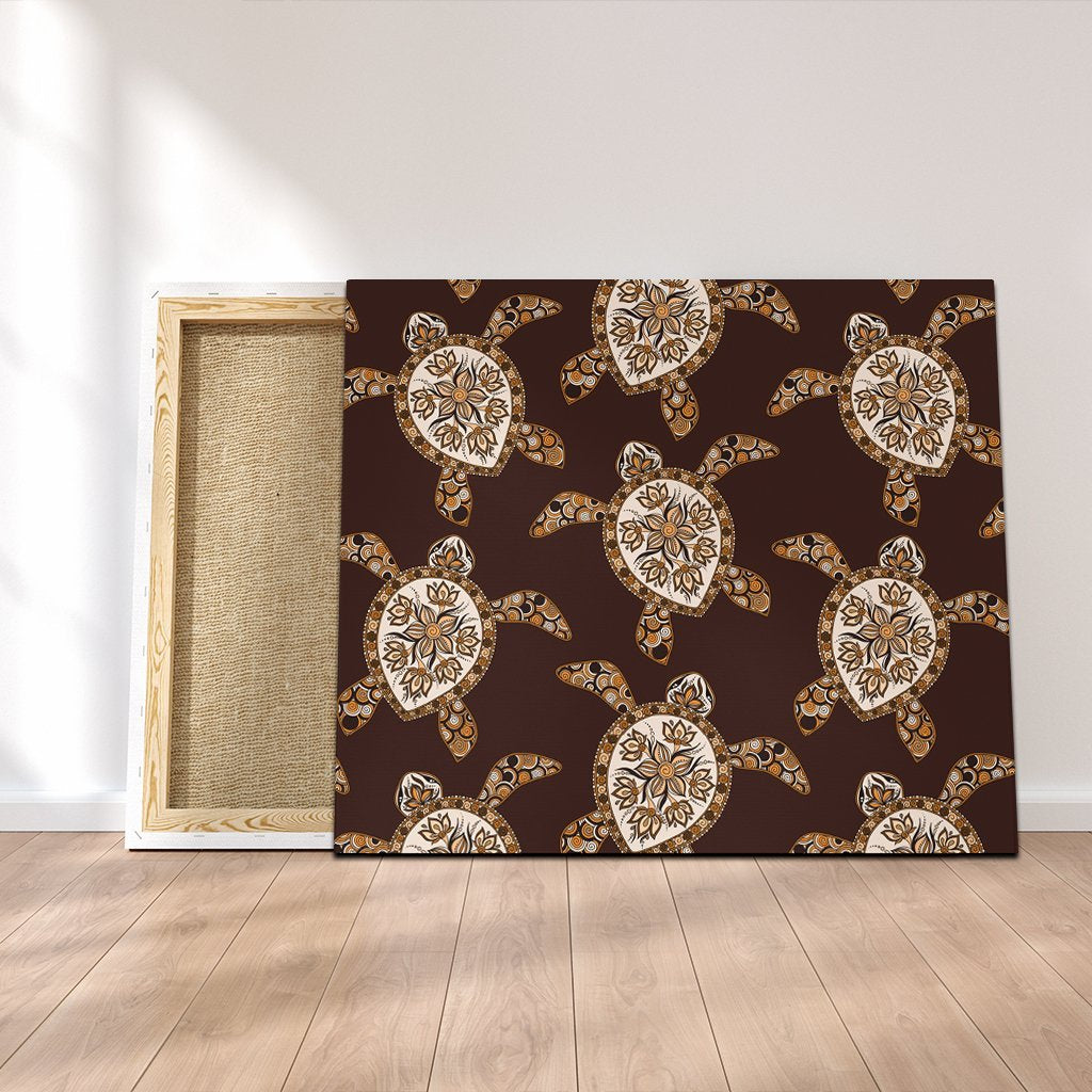 Hawaiian Old School Turtle Canvas - AH Canvas Poly-cotton - Polynesian Pride