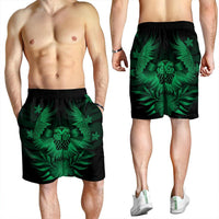Hawaiian Owl Hibiscus Plumeria Polynesian Men's Shorts - Green - AH - Polynesian Pride
