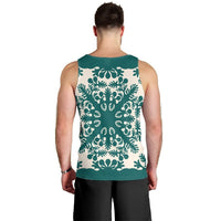 Hawaiian Palm Tree Quilt Tradition Turquoise Tank Top - AH - Polynesian Pride