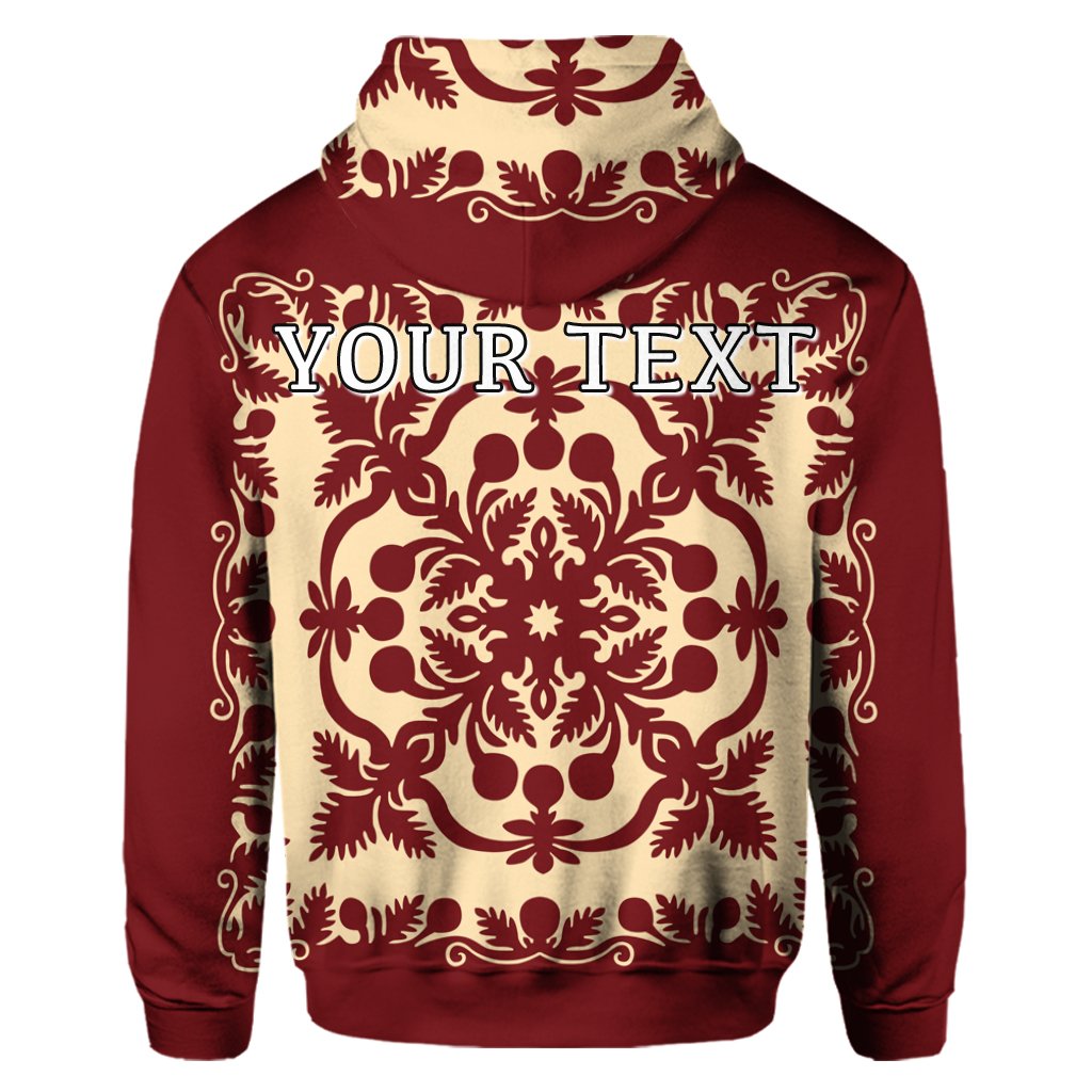 Custom Hawaiian Palm Tree Quilt Vintage Hoodie - Polynesian Pride