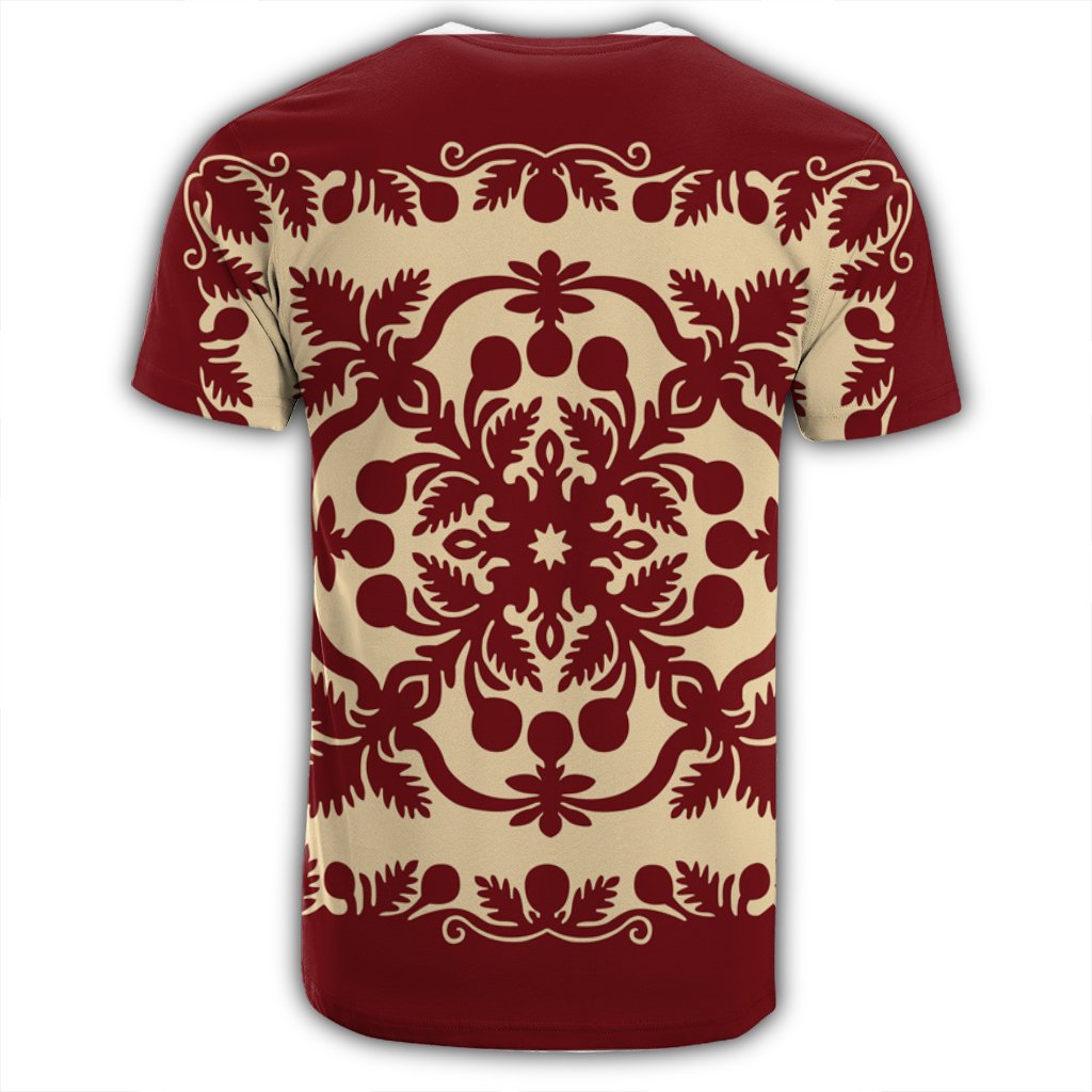 Hawaiian Palm Tree Quilt Vintage T Shirt AH - Polynesian Pride