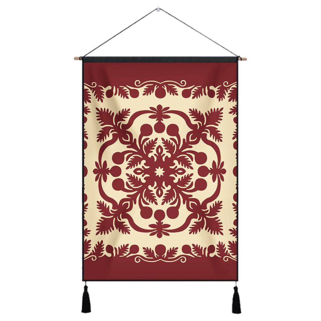 Hawaiian Palm Tree Quilt Vintage Hanging Poster - AH Hanging Poster Cotton And Linen - Polynesian Pride