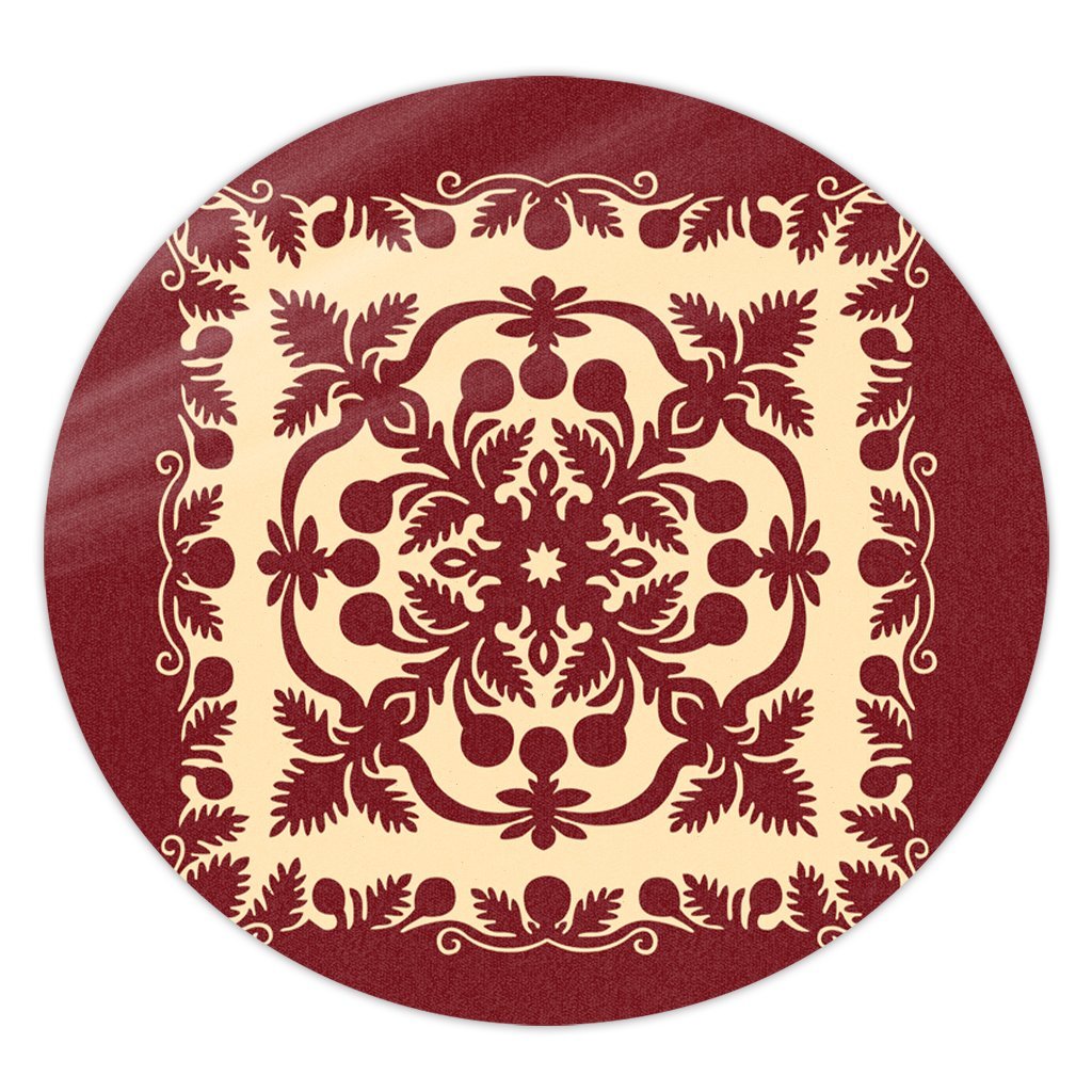 Hawaiian Palm Tree Quilt Vintage Round Carpet - AH Round Carpet Luxurious Plush - Polynesian Pride