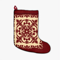 Hawaiian Palm Tree Quilt Vintage Christmas Stocking - AH Christmas Stocking 26 X 42 cm Black - Polynesian Pride