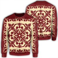 Hawaiian Palm Tree Quilt Vintage Sweatshirt - AH Unisex Black - Polynesian Pride