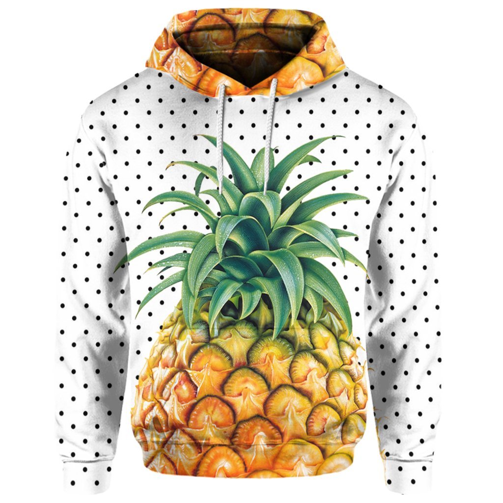 Custom Hawaiian Pineapple Polka Dots Background Polynesian Hoodie - Polynesian Pride
