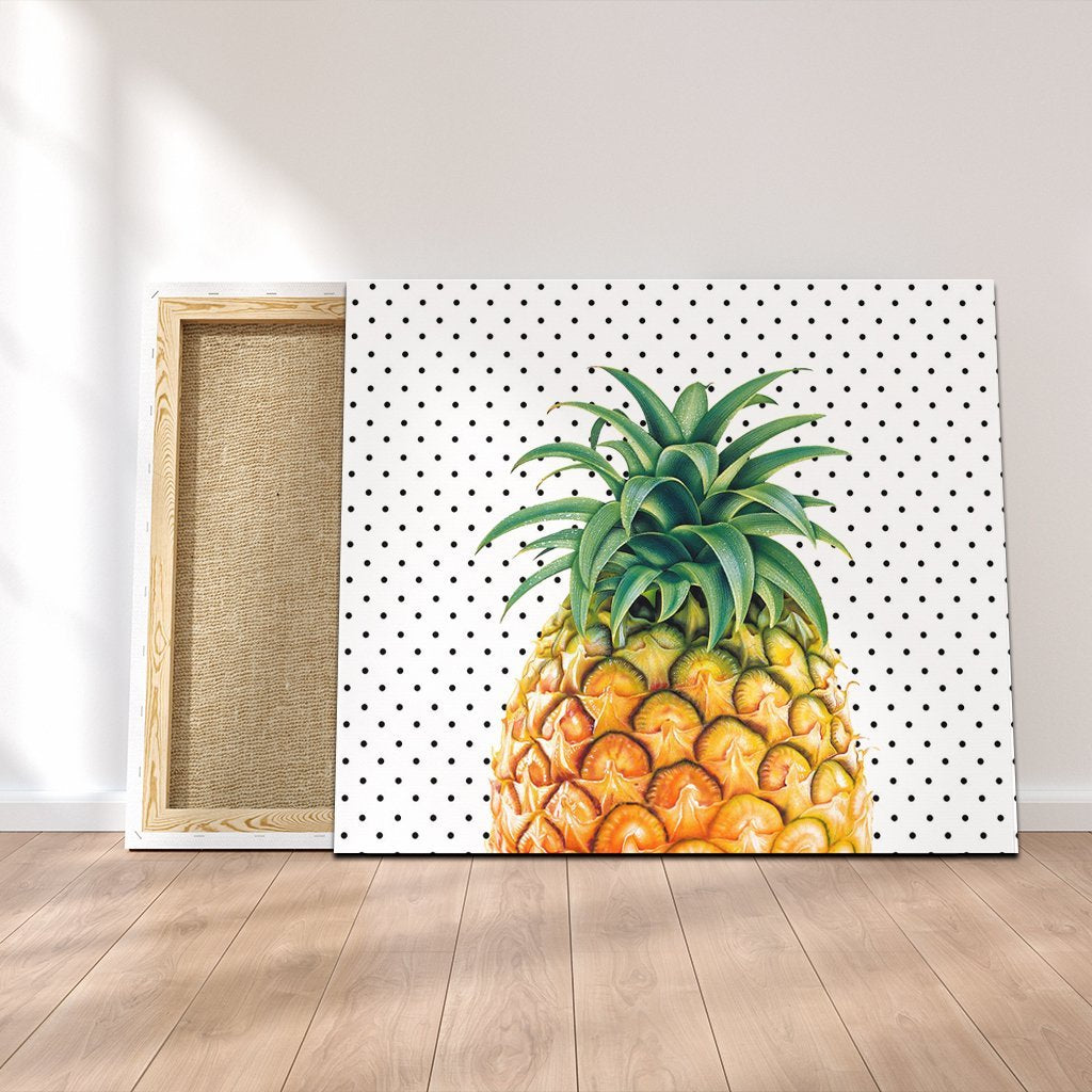 Hawaiian Pineapple Polka Dots Background Polynesian Canvas - AH Canvas Poly-cotton - Polynesian Pride