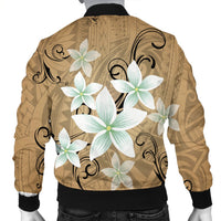 Hawaiian Plumeria Polynesian Bomber Jacket - Gold - AH - Polynesian Pride